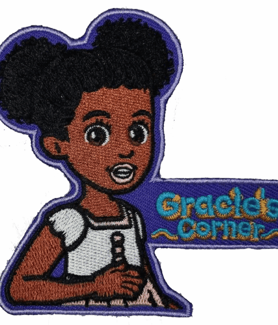 Melanin Gracie corner iron on patch