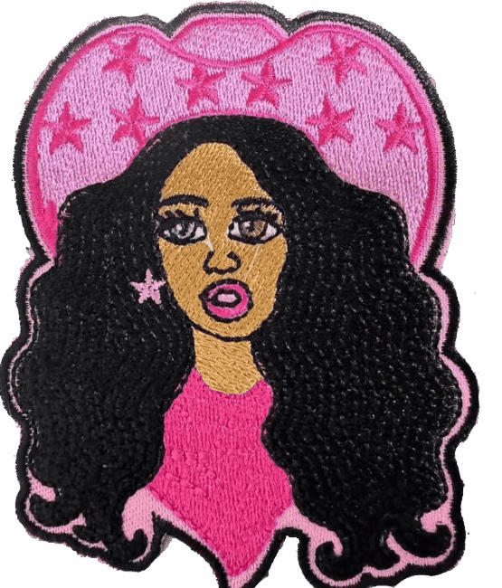 Melanin cowboy iron on patch