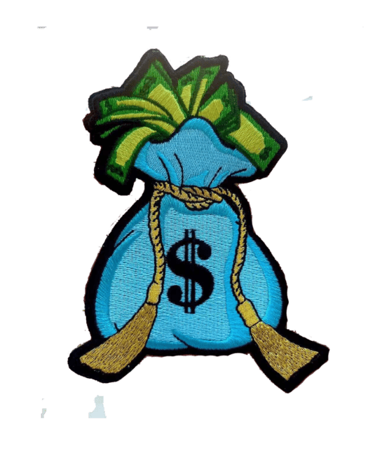 Money bag iron on patch