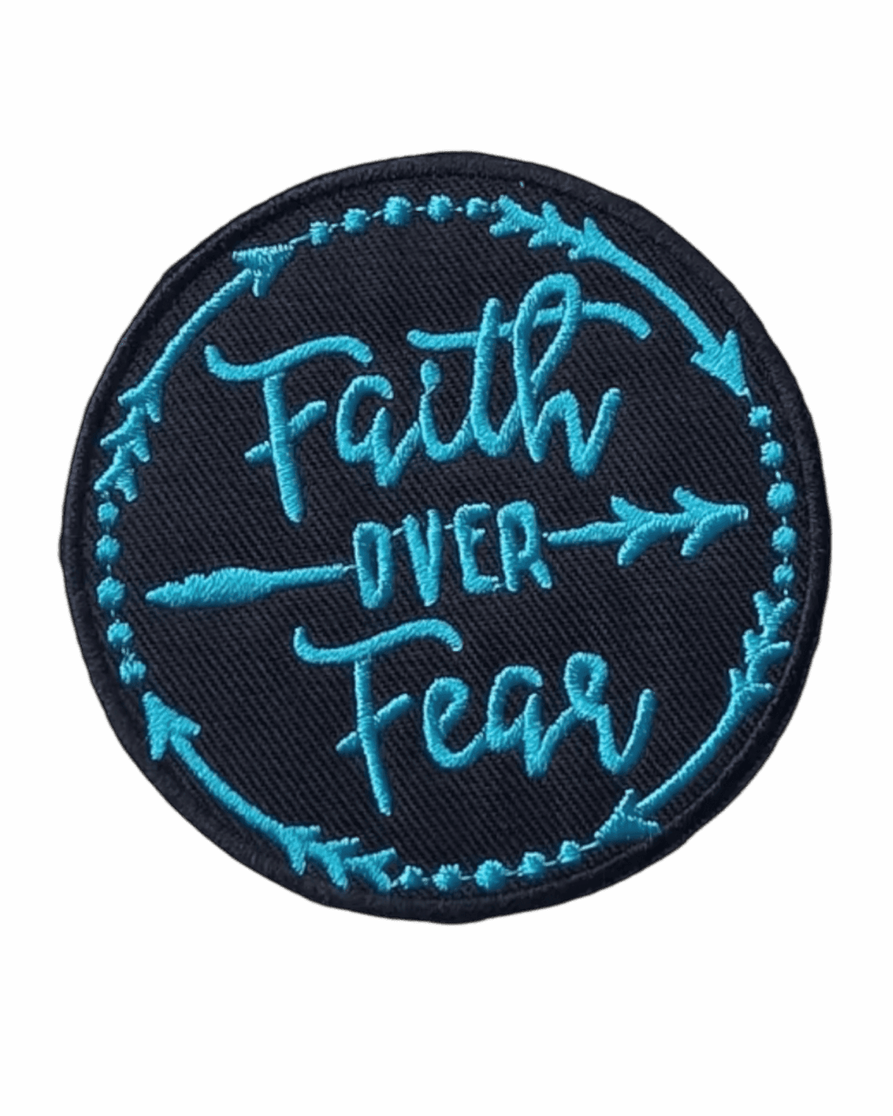 Faith over fear iron on patch