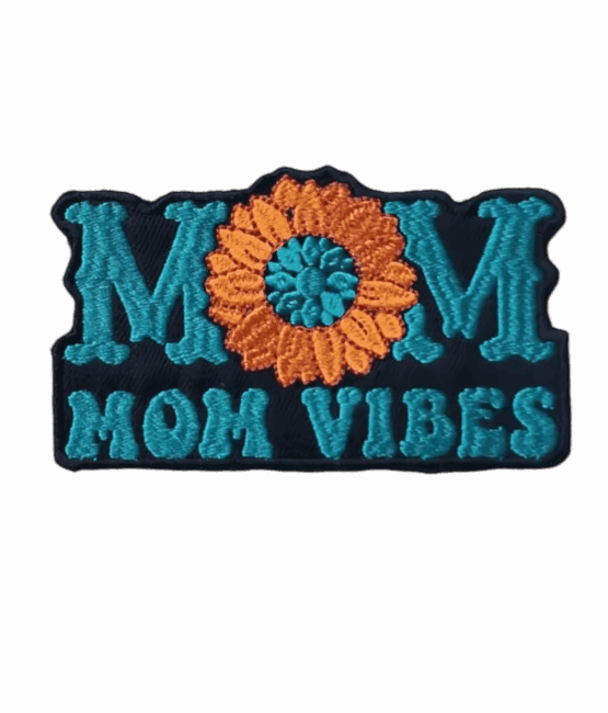 flower mom vibes iron on patch