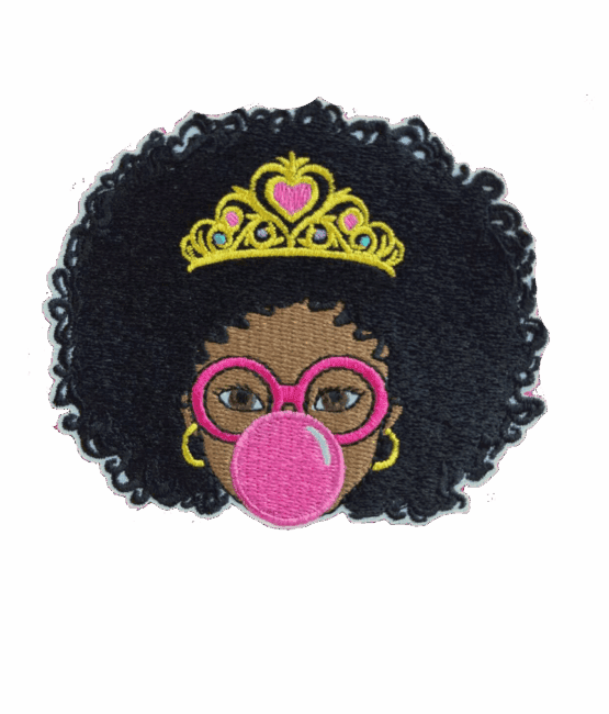 Melanin princess iron on patch