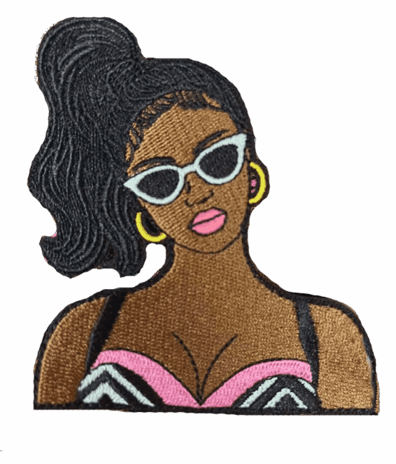 Melanin glasses iron on patch