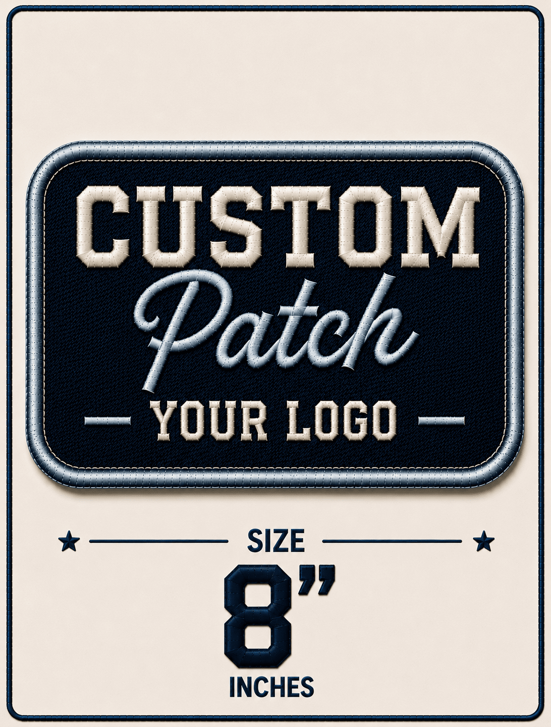 8" custom embroidered patches