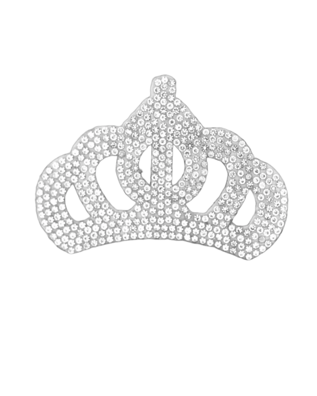 Silver Crown Rhinestone iron on patch