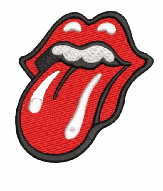 Red tongue iron on patch