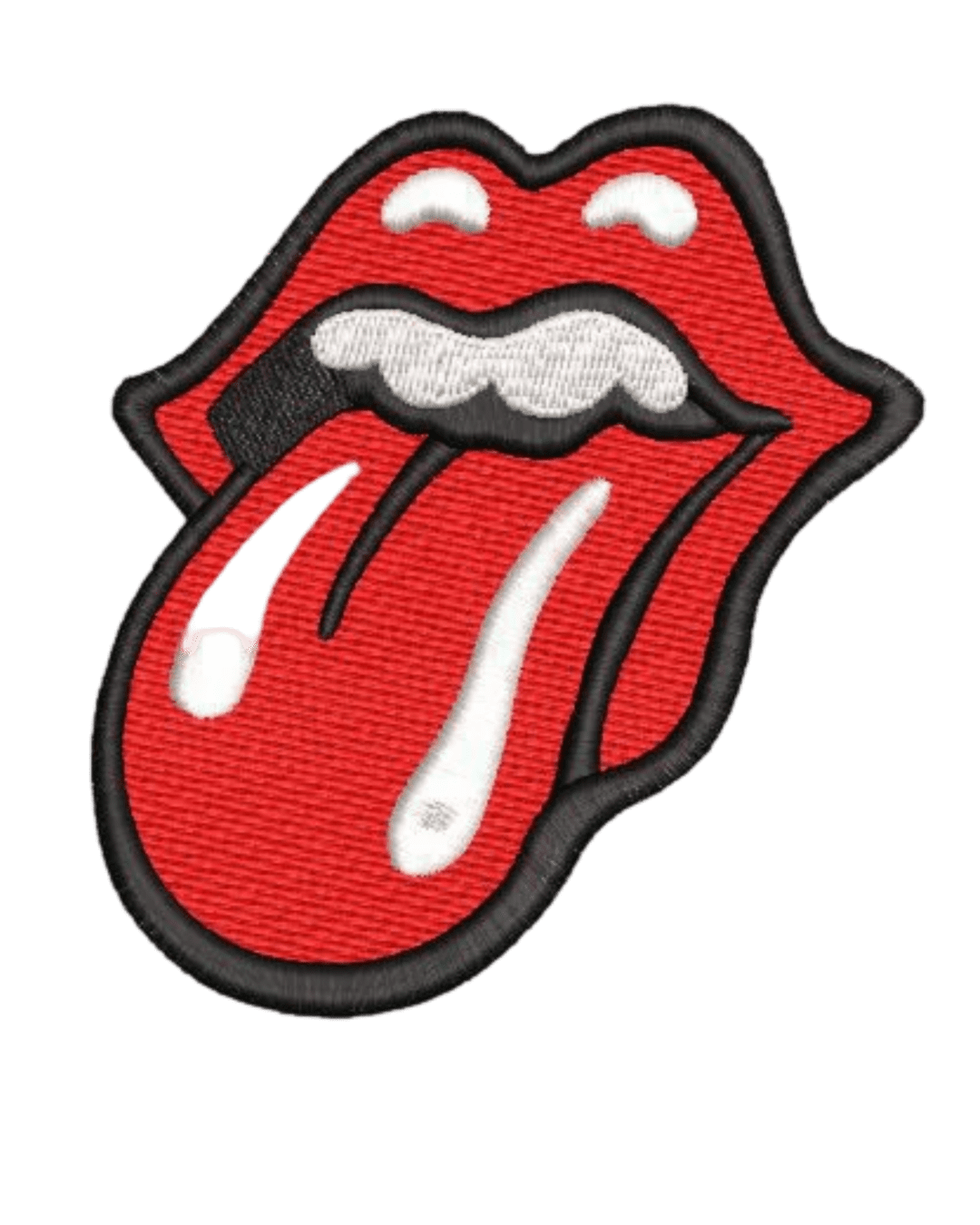Red tongue iron on patch