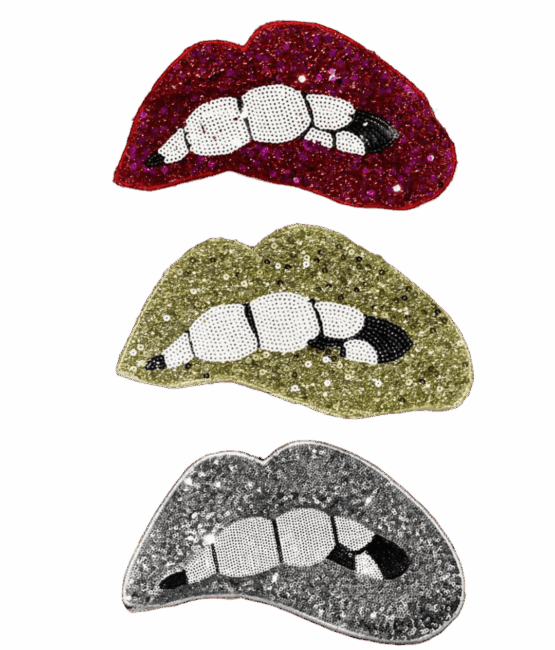 Shiny Lip Sequin sew on patch