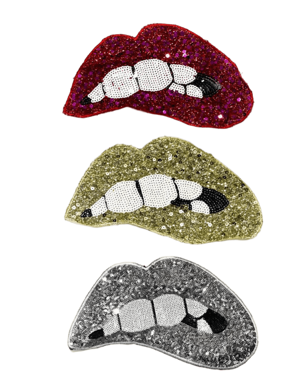 Shiny Lip Sequin sew on patch