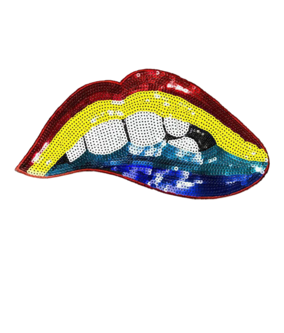 Colorful sequin lip patch