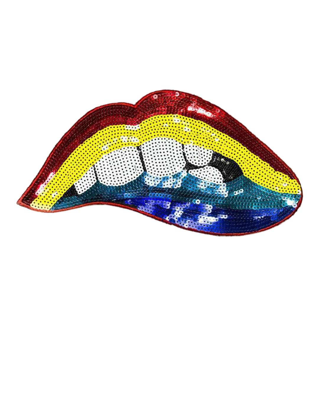 Colorful sequin lip patch