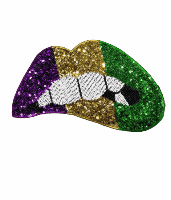Sequined Lips Patches Iron on Sequins