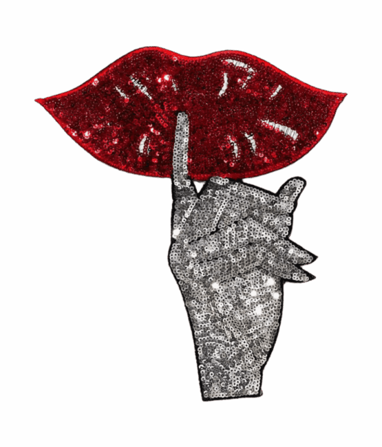 Sexy Hand lip sequin patch
