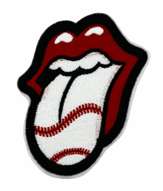 Baseball tongue iron on patches