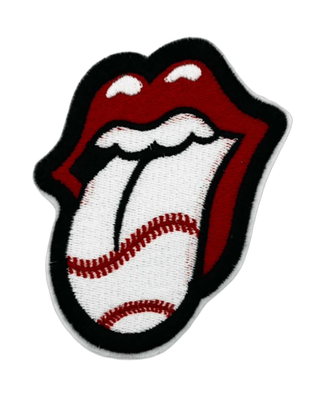 Baseball tongue iron on patches