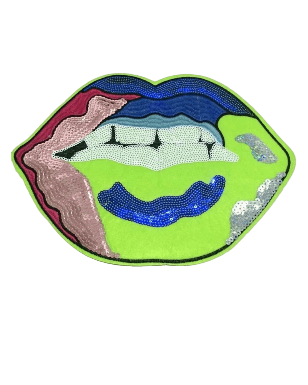 New neon lip sequin patch