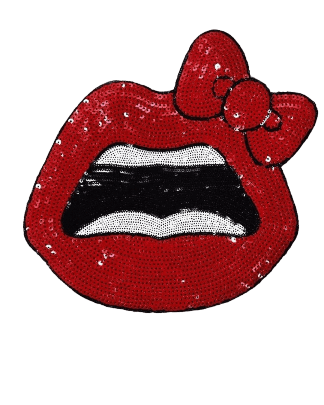 New Beautiful large red lip iron-on Sequin patch