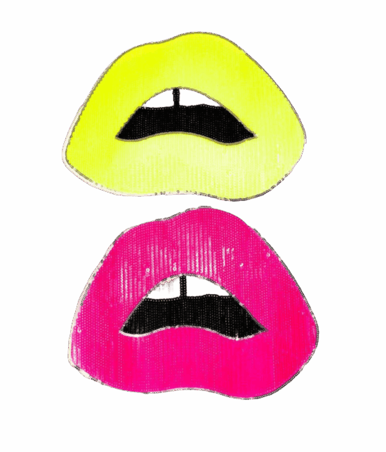 Large sexy lip sequin patch