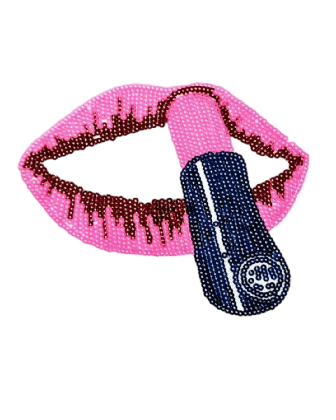 Lip iron on embroidery unique sequin patch