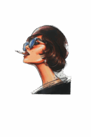 CC Lady smoke Heat transfer screen print
