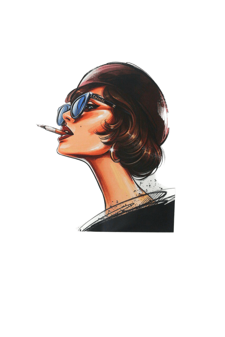 CC Lady smoke Heat transfer screen print