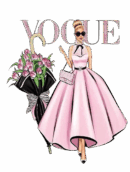 Pink vogue iron on heat transfers