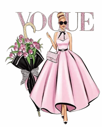 Pink vogue iron on heat transfers