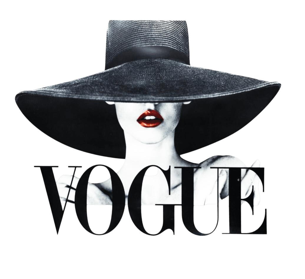 Black hat vogue iron on heat transfer