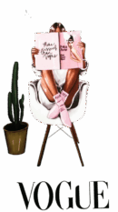 Fashion girl vogue heat transfer