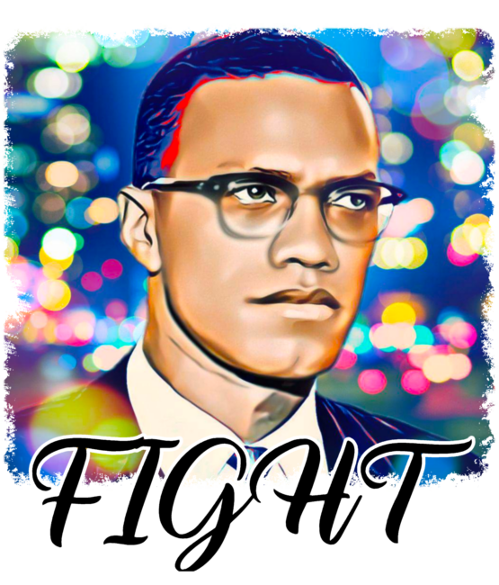 Malcom X fight iron on heat transfers