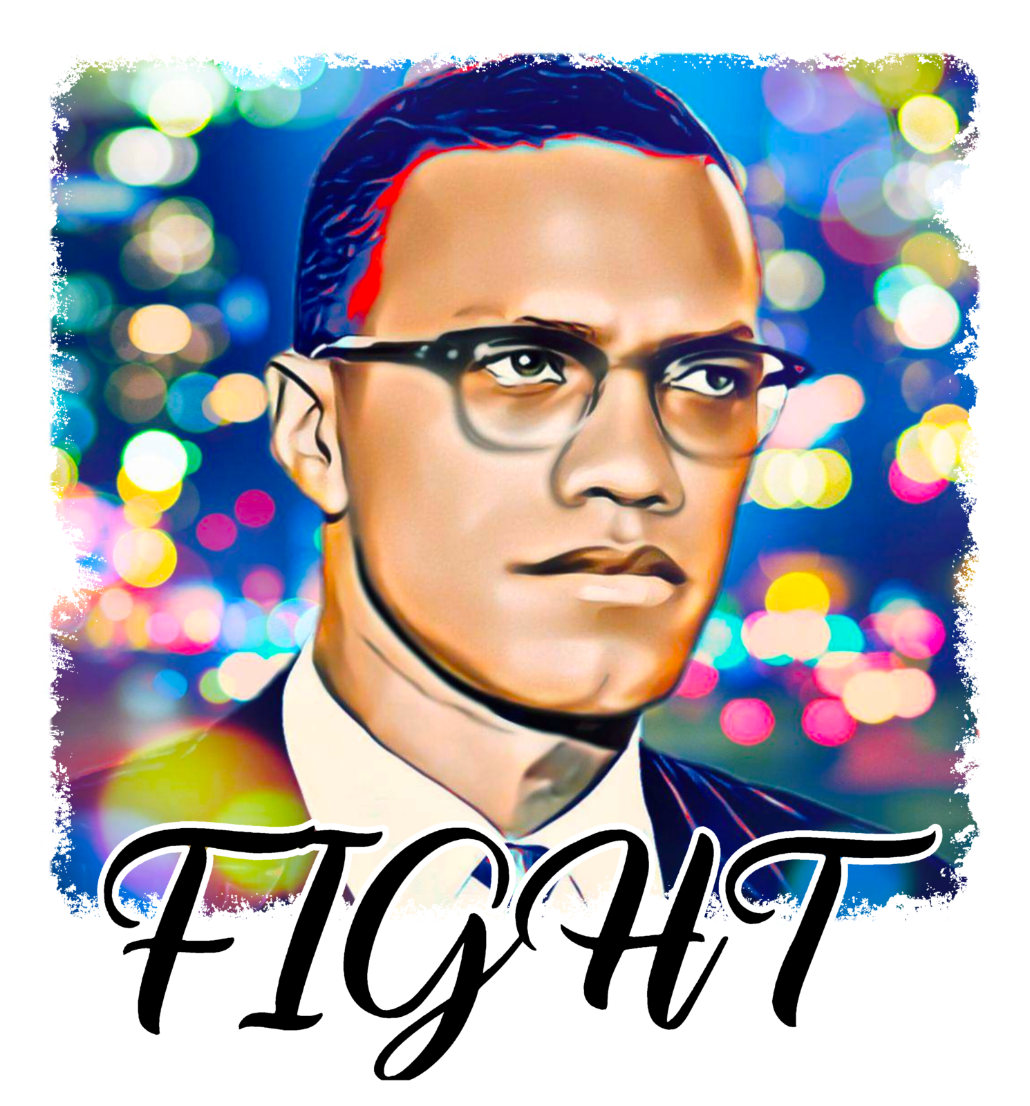 Malcom X fight iron on heat transfers