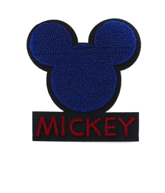 Blue mickey iron on chenille patches