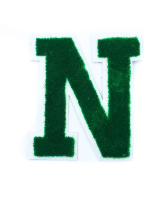 Green N smooth chenille iron on patches