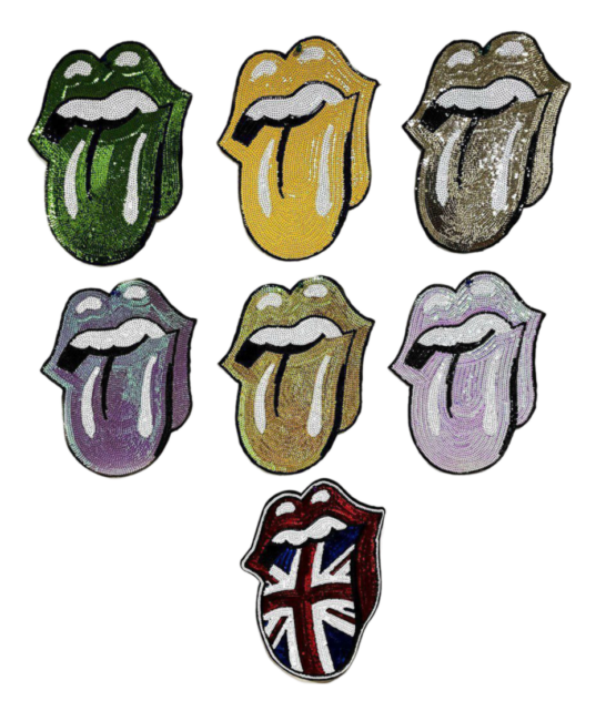 Large Rolling Stone sequin tongue patch