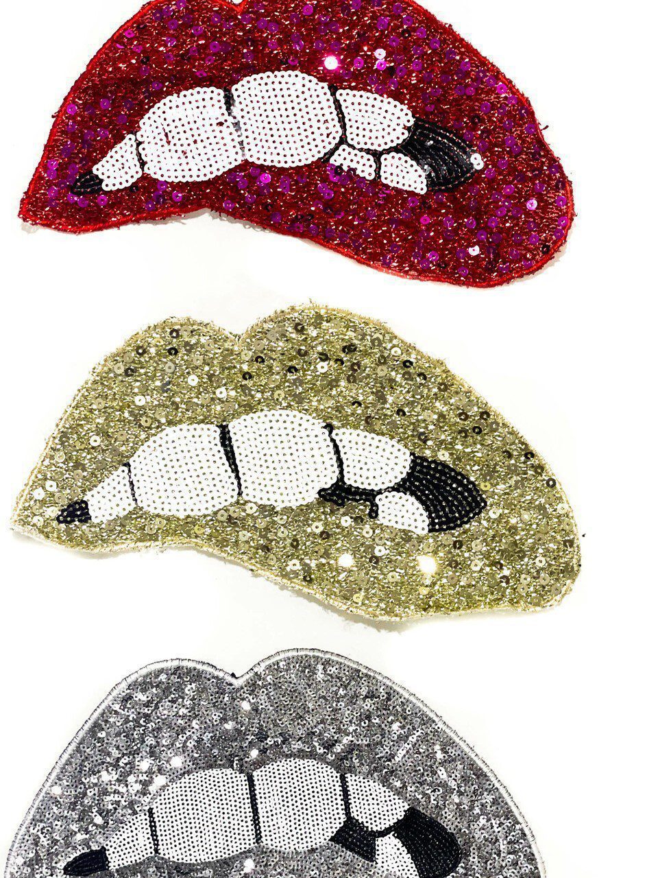 Shiny Lip Sequin sew on patch - Image 2