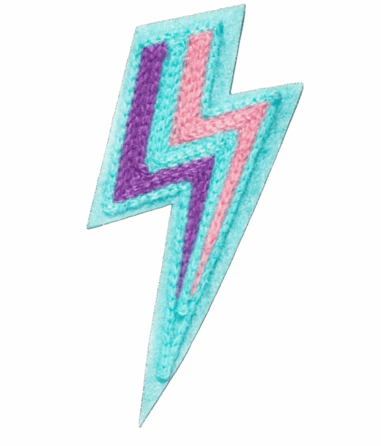 Colorful Chenille Bolt Iron on patch