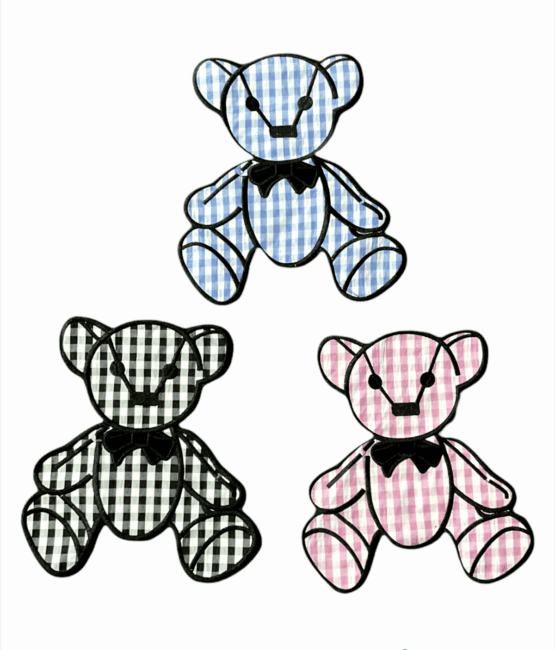 Bear fabric embroidered patch