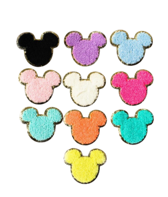 Small glitter chenille Mickey patch