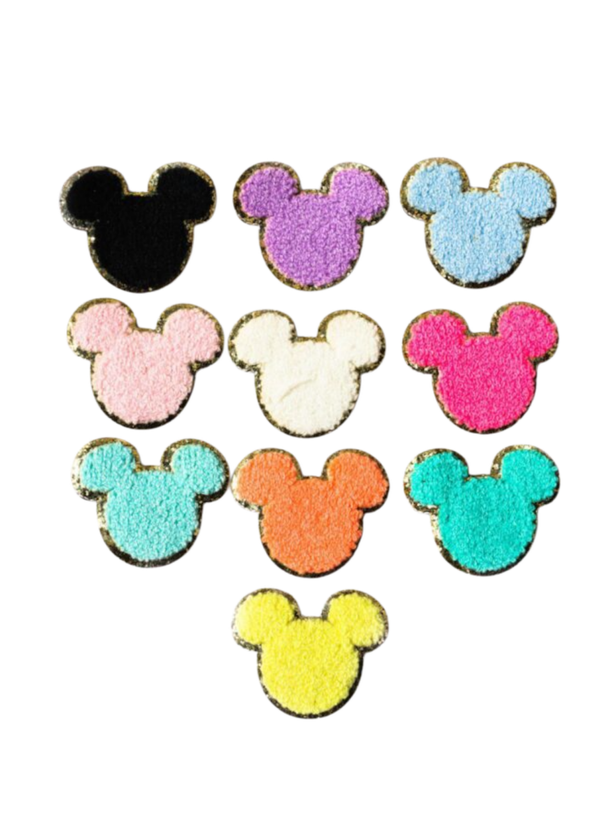 Small glitter chenille Mickey patch