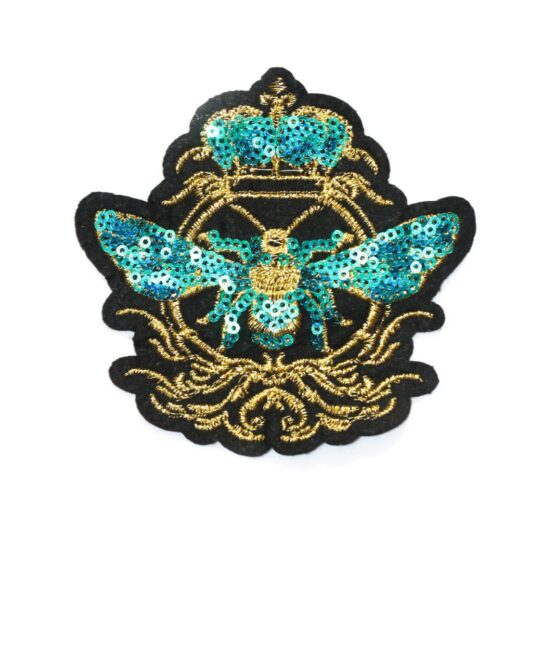 Bee Embroidered sequin patch