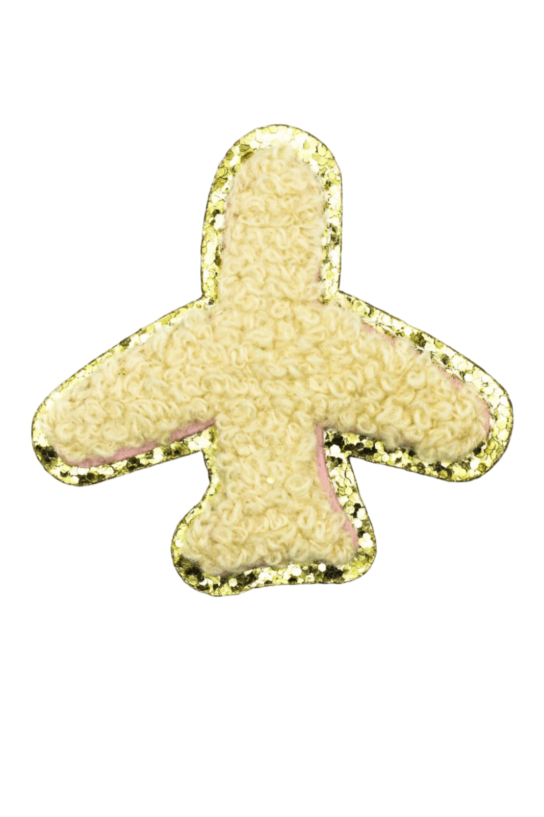 Glitter Plane gold chenille patches