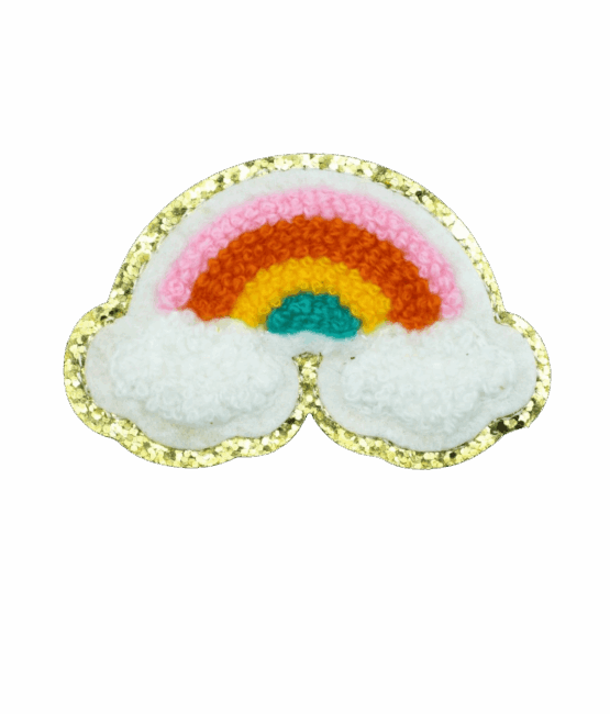 Glitter Rainbow iron on chenille patches