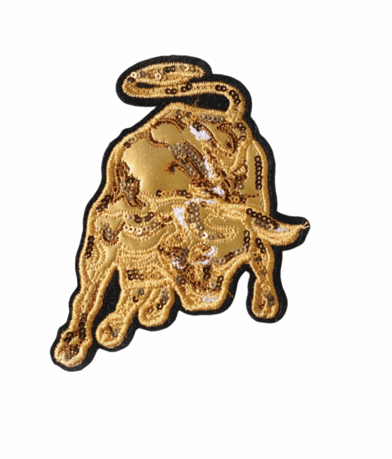 Bull badge embroidered patch