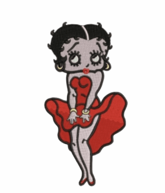 Betty hoop red dress embroidery patch