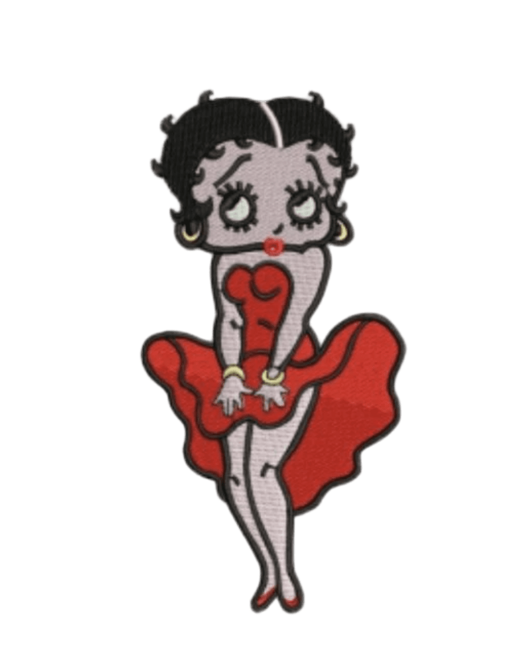 Betty hoop red dress embroidery patch