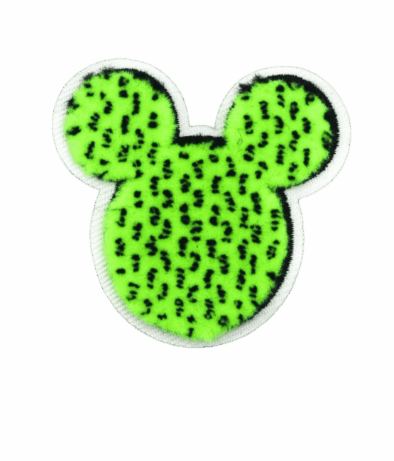 Neon mickey smooth chenille iron on patches