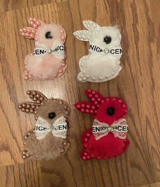 Bunny pearl sew on patch