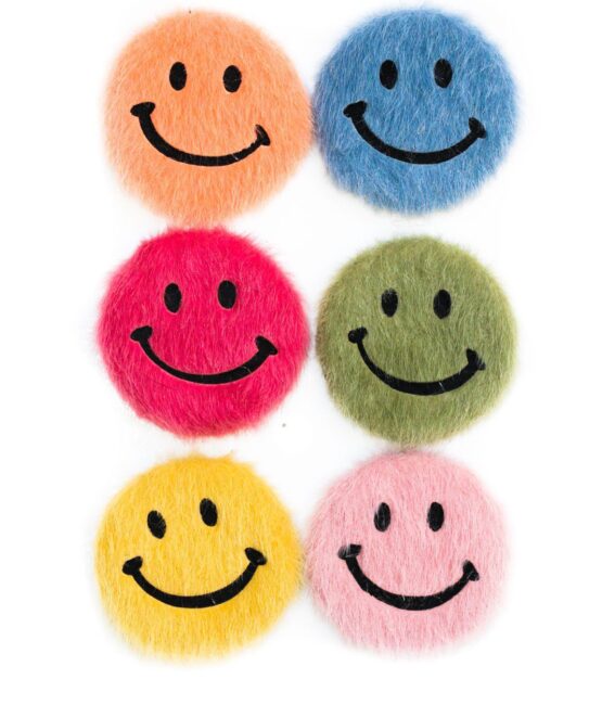 Smiley sew on fur patches