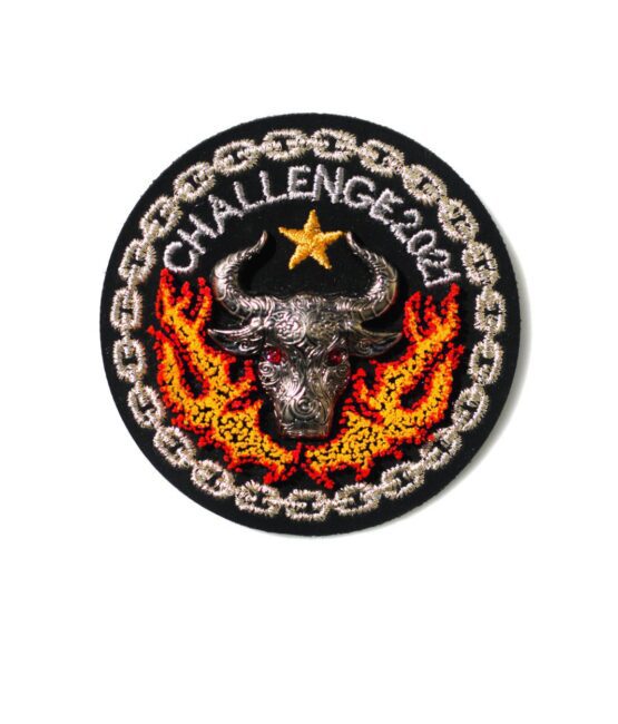 chalenge metal badge embroidered patch