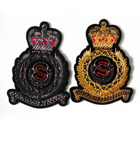 Crown Metal badge embroidered patch